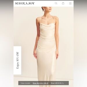 SHONA JOY X La Lune Lace Back Maxi Dress Cream U.S. 4.